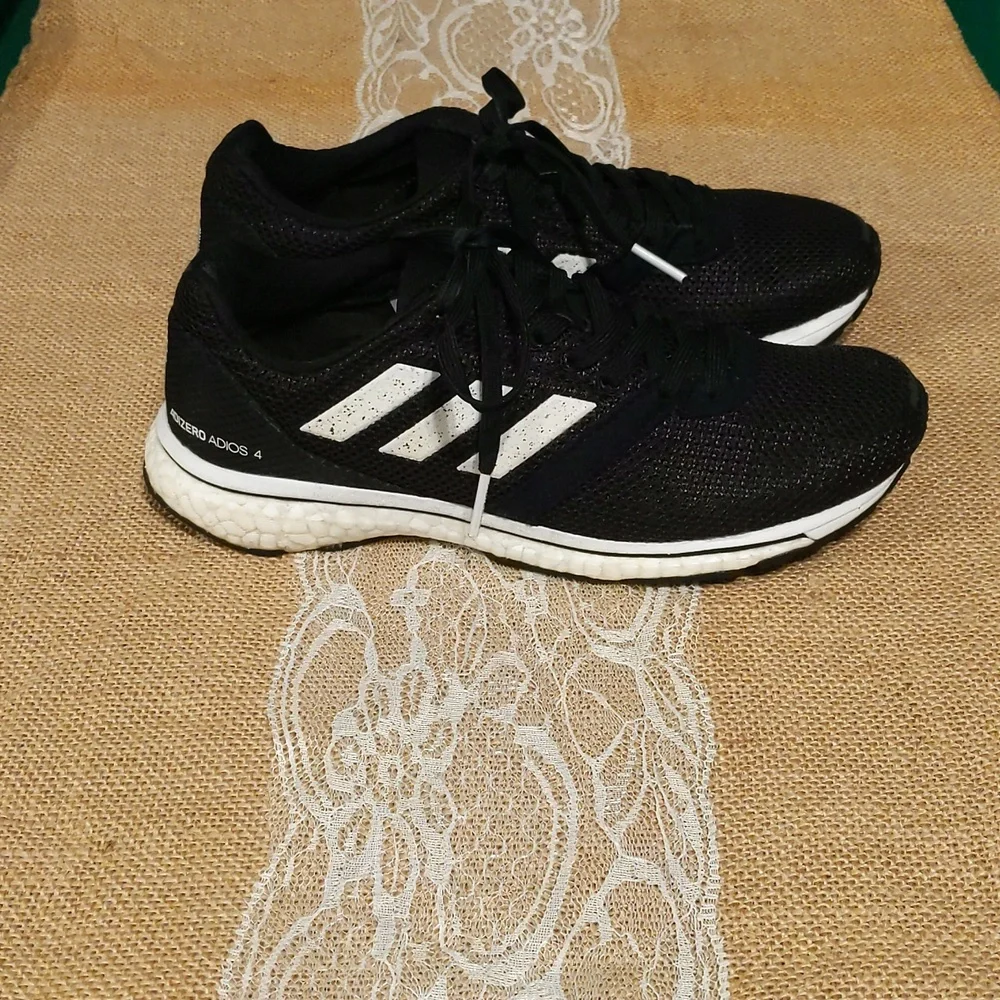 Adidas Adizero Adios 4 Women's Running Shoes Sz 5.5, Black/White - Picture 3 of 7